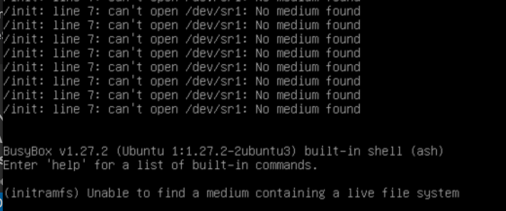 Unable To Find A Medium Containing A Live File System - eni jianas