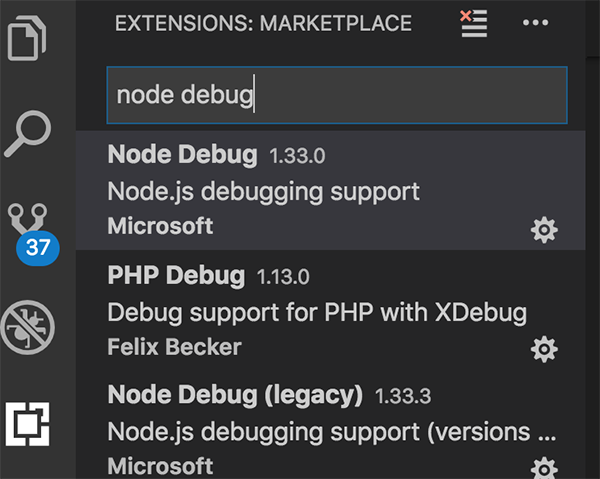 Debugging NodeJS with VS Code