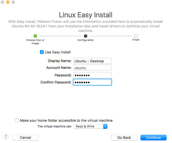 Installing an ISO with VMWare Fusion